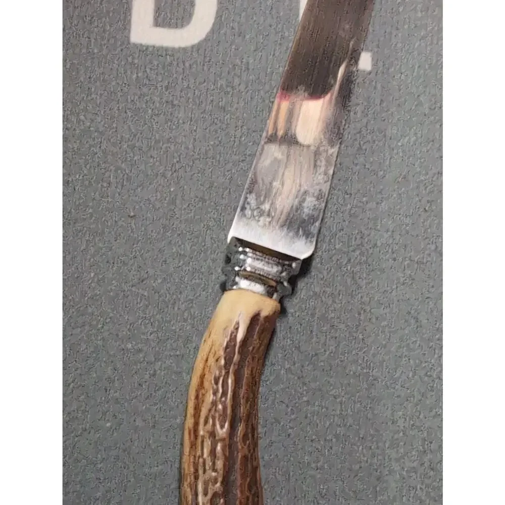 Vintage Viners Sheffield England Stag Handle Cheese Knife Forked Stainless
